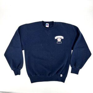 Vintage Little League Baseball Sweatshirt Navy Blue Russell Made in USA Size S‎